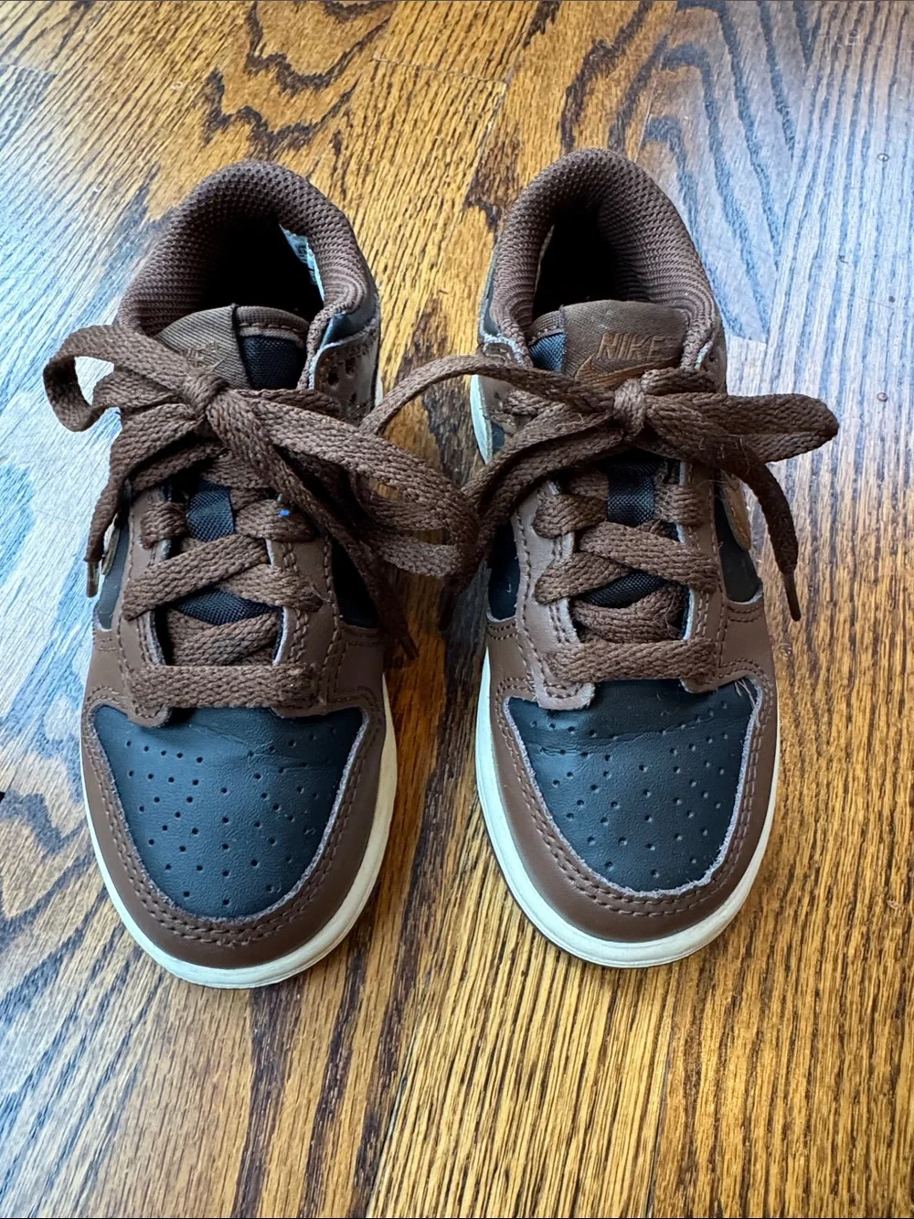 Nike Kids Brown and Black Low-Top Dunks Sneakers
